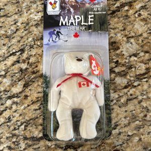 Maple The Bear w Errors Ty Beanie Babies NIB OAKBROOK rare